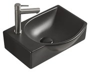 Mexen Mista, umývadlo na dosku, ľavé, 40 x 28 cm, čierna matná, 22174085R