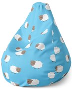 Sedací vak Pear ovečky - detský, modrá