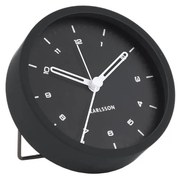 Čierny budík Karlsson Tinge, ø 9 cm