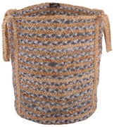 Prírodné - šedý jutový kôš s ušami - Ø42 * 42 cm