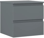 Mexen Orio, kúpeľňová skrinka 50 cm s hornou časťou, 2 zásuvky, grafitová matná, 91A10-05047-2-BFFC66