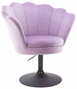 LuxuryForm DESIGN Kreslo FREY VELUR na čiernom tanieri - levanduľa