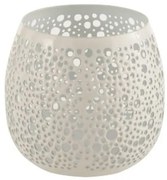 Špinavo biely kovový svietnik Perform - Ø11 * 12 cm