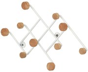 Nástenný vešiak  a háčikmi Gc5014 Biela/Prirodzené