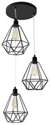 Luster KARO 3xE27/15W/230V čierna