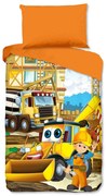 Oranžové bavlnené detské obliečky na jednolôžko 140x200 cm Building – Good Morning