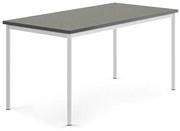 Stôl SONITUS, 1600x800x760 mm, linoleum - tmavošedá, biela