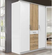 Šatníková  skriňa bez zrkadla Click, 135 cm, biela/doskový dub%