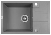 Laveo Barbados, 1-komorový granitový drez 650x440x215 mm, šedá, LAV-SBB_513T