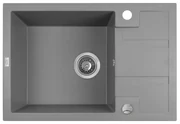 Laveo Barbados, 1-komorový granitový drez 650x440x215 mm, šedá, LAV-SBB_513T