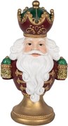Červeno-zlatá vianočná dekorácia busta Santa Claus - 15*10*26 cm