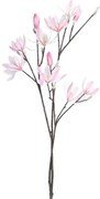 Dekorácia umelá hodvábna vetvička Magnólie s ružovými kvetmi - 93 cm