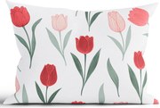 Bavlnená obliečka na vankúš Renforcé 50 × 70 cm - Kvety tulipánov červené