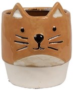 Keramický kvetináč v tvare mačky Cat - Ø 11*13 cm