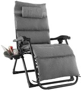 Polstrovaná stolička zero gravity, rôzne farby- sivá