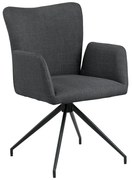 Tmavosivé čalúnené jedálenské kreslá v súprave s podrúčkami 2 ks Laura – Actona