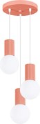 Závesné svietidlo Halo, 3x biele sklenené tienidlo, p, o