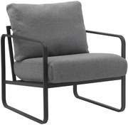 Kreslo Manea - látka / kov - Tmavo sivá