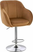 LuxuryForm DESIGN Barová stolička AVOLA VELUR na striebornom tanieri - medová