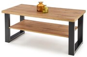 Konferenčný stolík Venom U obdĺžnikový, dub wotan / čierna