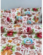 INTERMEDIC SK Vianočná posteľná obliečka Svieca béžová 140x200/70x90 cm