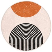 Oranžovo-krémový prateľný okrúhly koberec vhodný pre robotické vysávače ø 100 cm Comfort – Mila Home