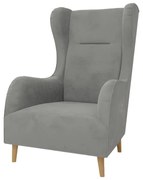 Svetlosivé zamatové kreslo ušiak Carole – Ropez