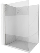 Mexen Kioto L, sprchová zástena Walk-In 100 x 200 cm, 8mm číre sklo-námraza, brúsená oceľ profil, 800-100-103-97-35