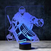3Dmix 3DL-WD057 – 3D LED nočná lampa - Hokejový brankár (Wood)