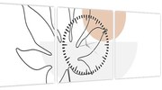 Obraz - Line art kvety N⁰3 (s hodinami) (90x30 cm)