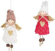 Závesná dekorácia anjel 12 cm 2 ks Mix 39949