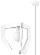 Závesné svietidlo Tres, 1x biele kovové tienidlo