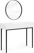 Toaletný stolík Nicole so zrkadlom 60 cm - biely mat / čierna