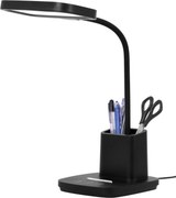 Stolná LED lampa s organizérom TOLA čierna K-BL1301