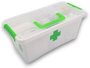 Lekárnička, úložný box na lieky s vnoreným organizérom, 2v1, s rúčkou, antibakteriálna, 8l