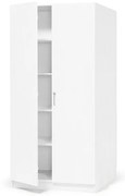 Kancelárska policová skriňa THEO, veľké plné dvere, 2100x1000x600 mm, biela