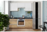 Kuchynská linka MARINA 180 cm, dub craft/lesklá biela