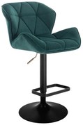 LuxuryForm DESIGN Barová stolička MILANO VELUR na čiernom tanieri - zelená