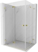 Mexen Lunar-F Duo, skladací sprchový kút 75 x 70 cm, 8mm číre sklo, zlatý profil, 836-075L-070P-50-00