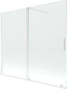 Mexen Velar, 2-krídlová posuvná vaňová zástena 180 x 150 cm, 8mm číre sklo, biely profil, 896-180-000-01-20