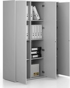 Kancelárska skriňa FRAME, 3x dvere, 1299 x 450 x 1735 mm, PUSH-lock, sivá