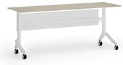 Mobilný stôl PRIMO MOVE, 180x60 cm, biela podnož, dub prírodný