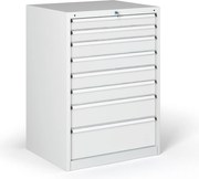 Dielenská zásuvková skriňa na náradie G345, 7 zásuviek, 881 x 653 x 1000 mm, sivá