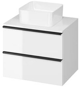 Cersanit Virgo, závesná skrinka pod umývadlo s doskou 60cm, biela-čierna, S522-019