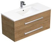 Kúpeľňová skrinka s umývadlom SAT Cube Way 100x53x46 cm Hickory dub CUBE461002DHMOD