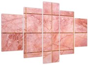 Obraz - Ružové, mramorované dlaždice (150x105 cm)