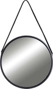 Čierne závesné okrúhle zrkadlo MIRAGE 50 cm