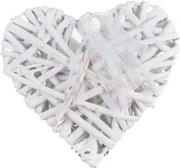 Dekorácia Prútené srdce 15x15 cm, biele%