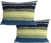 Sada 2 ks dekoračných obliečok na vankúš z mikrovlákna BLUE STRIPES 50x70 cm, modrá