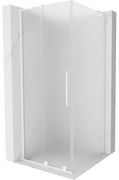 Mexen Velar L, sprchový kút s posuvnými dverami 90 x 90 cm, 8mm sklo námraza, biela matná, 871-090-090-33-20
